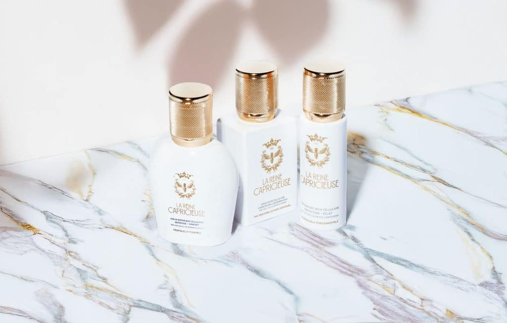 Gamme de soins visage La Reine Capricieuse, hydratation, régénération, nutrition, actifs brevetés concentrés