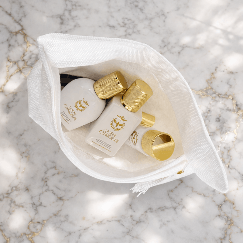 The four products from the Ultra-Care Beauty range presented in La Trousse, La Reine Capricieuse