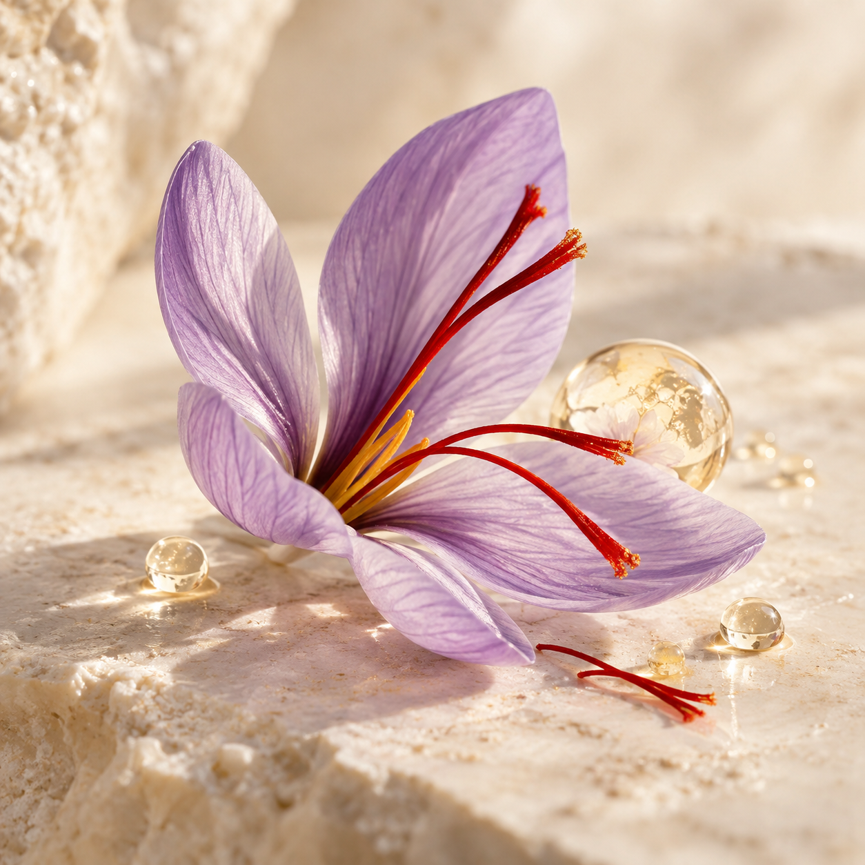 Fleur de safran évoquant les cellules souches actives