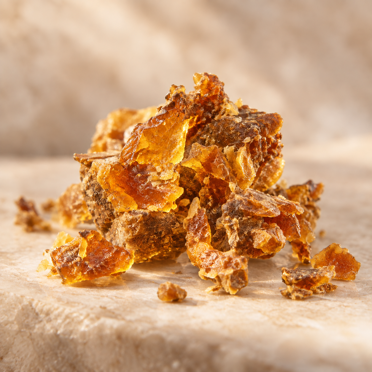 Propolis brute ambrée et translucide